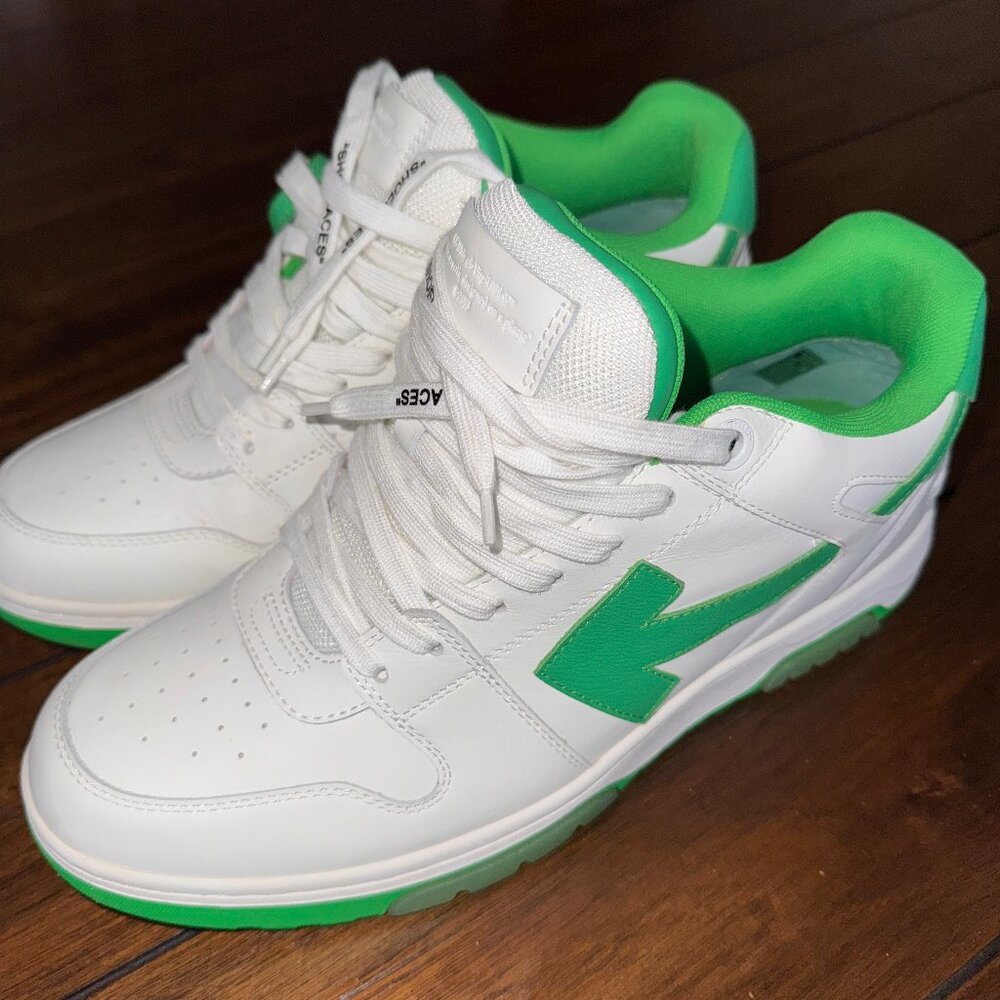 Off-White Virgil Abloh "Out of Office" OOO Sneakers - White/Green (2013)